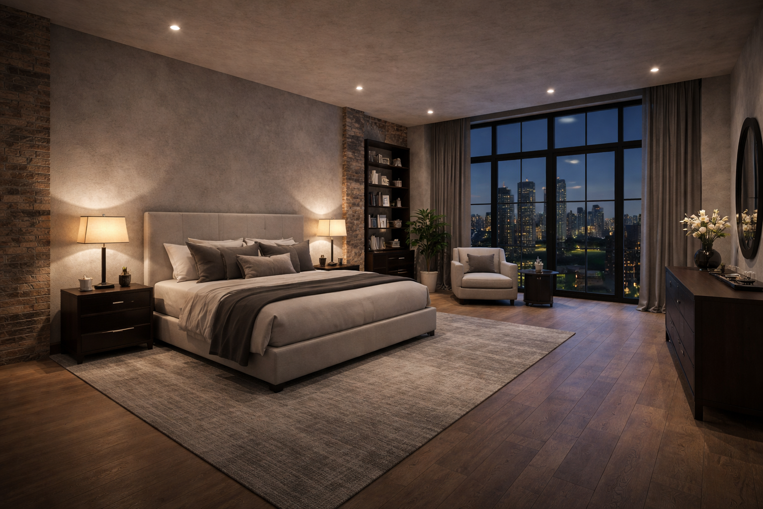 Gemütliches Schlafzimmer für verkaufsstarke Besichtigungen