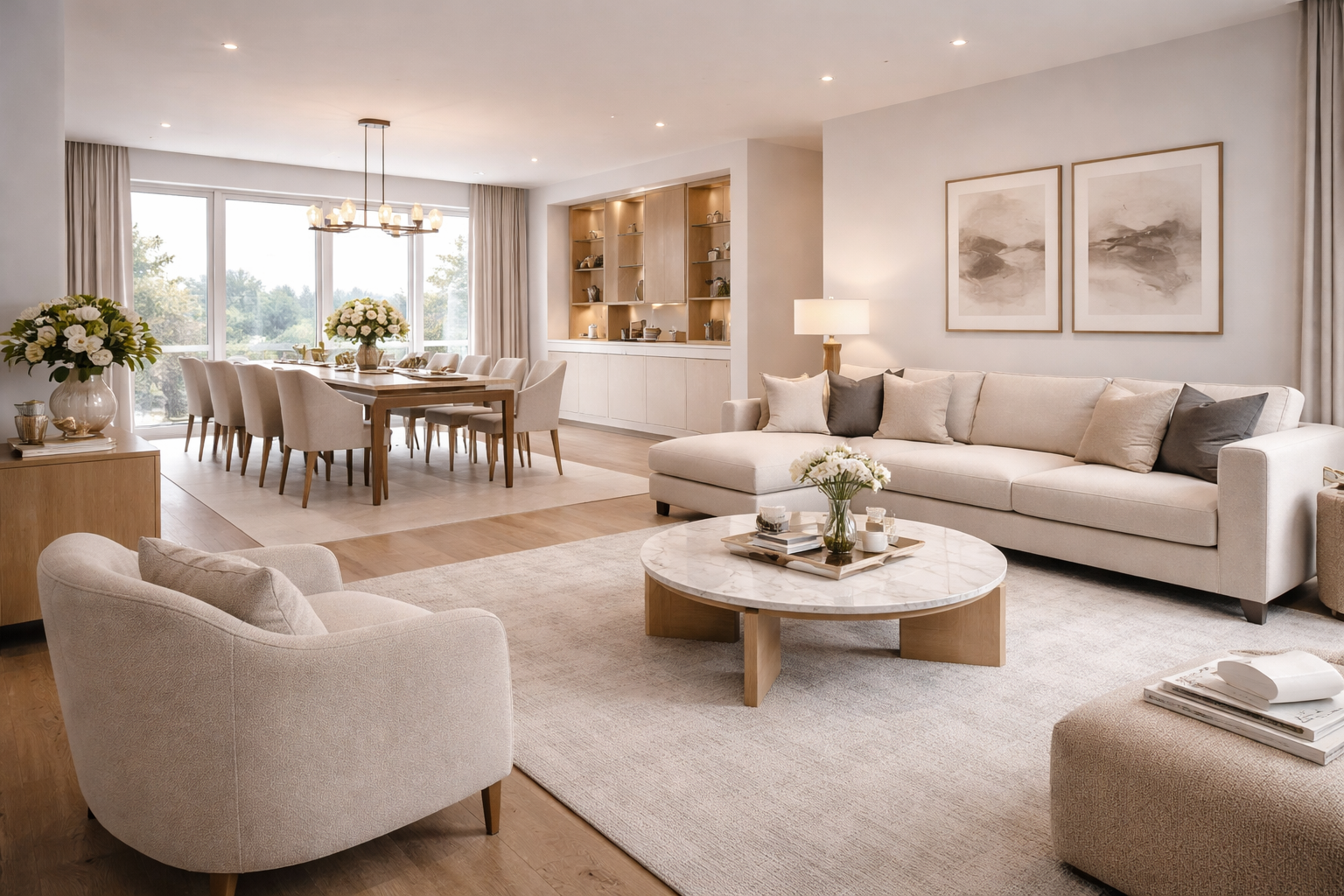 Light Staging für Immobilien mit optimierter Möblierung und Raumwirkung